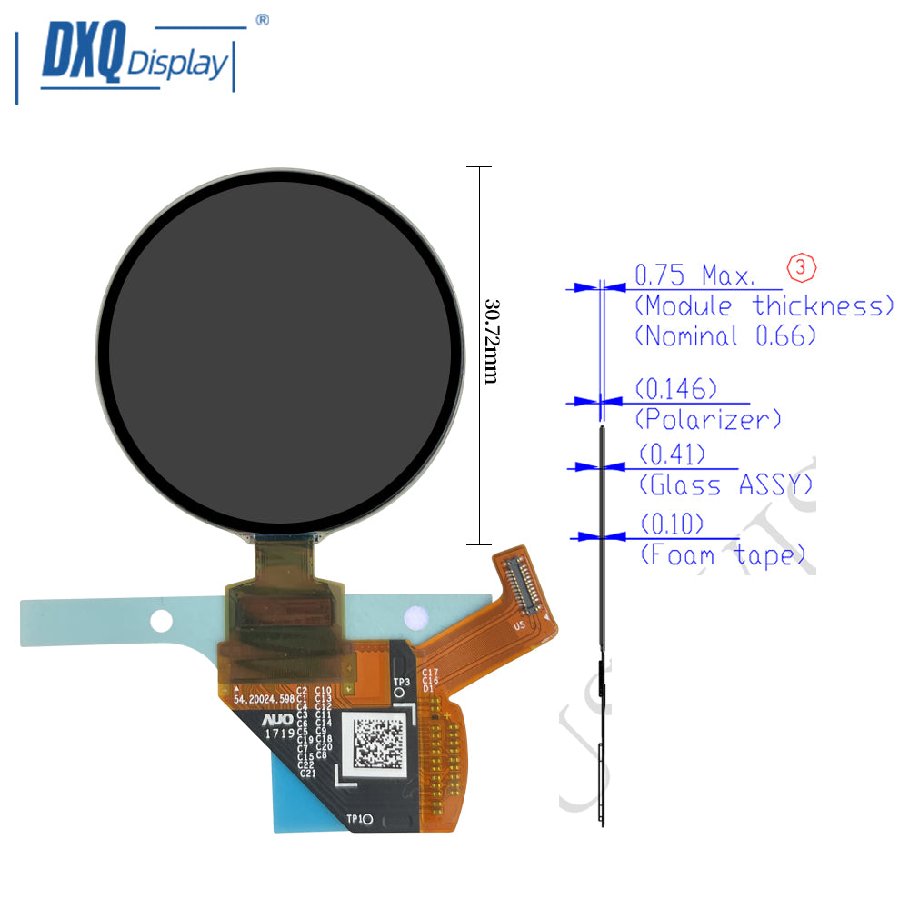 1.2 inch AMOLED Display 390x390 Circular LCD Modules for Smart Watch