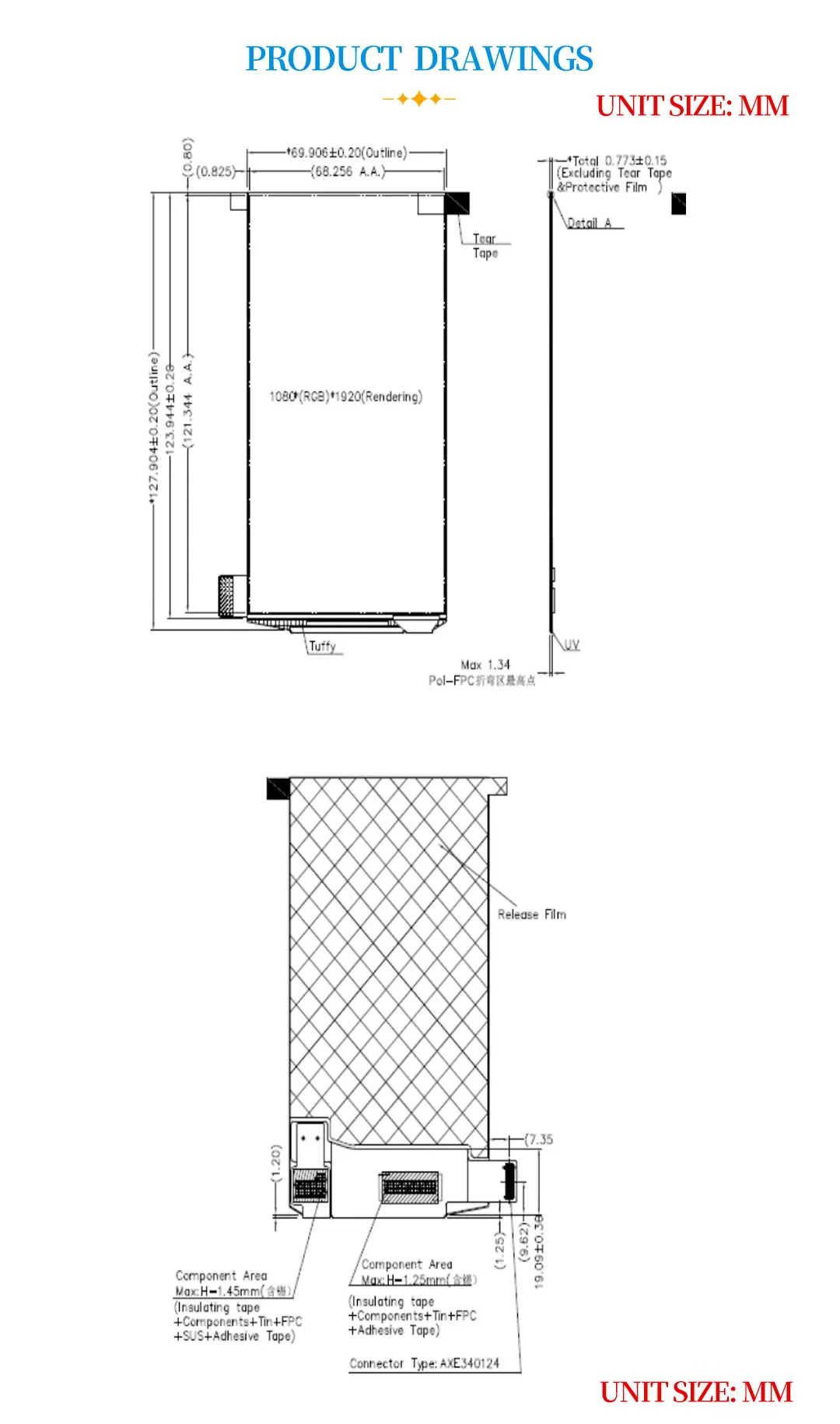 1080x1920 5.5 inch AMOLED Display