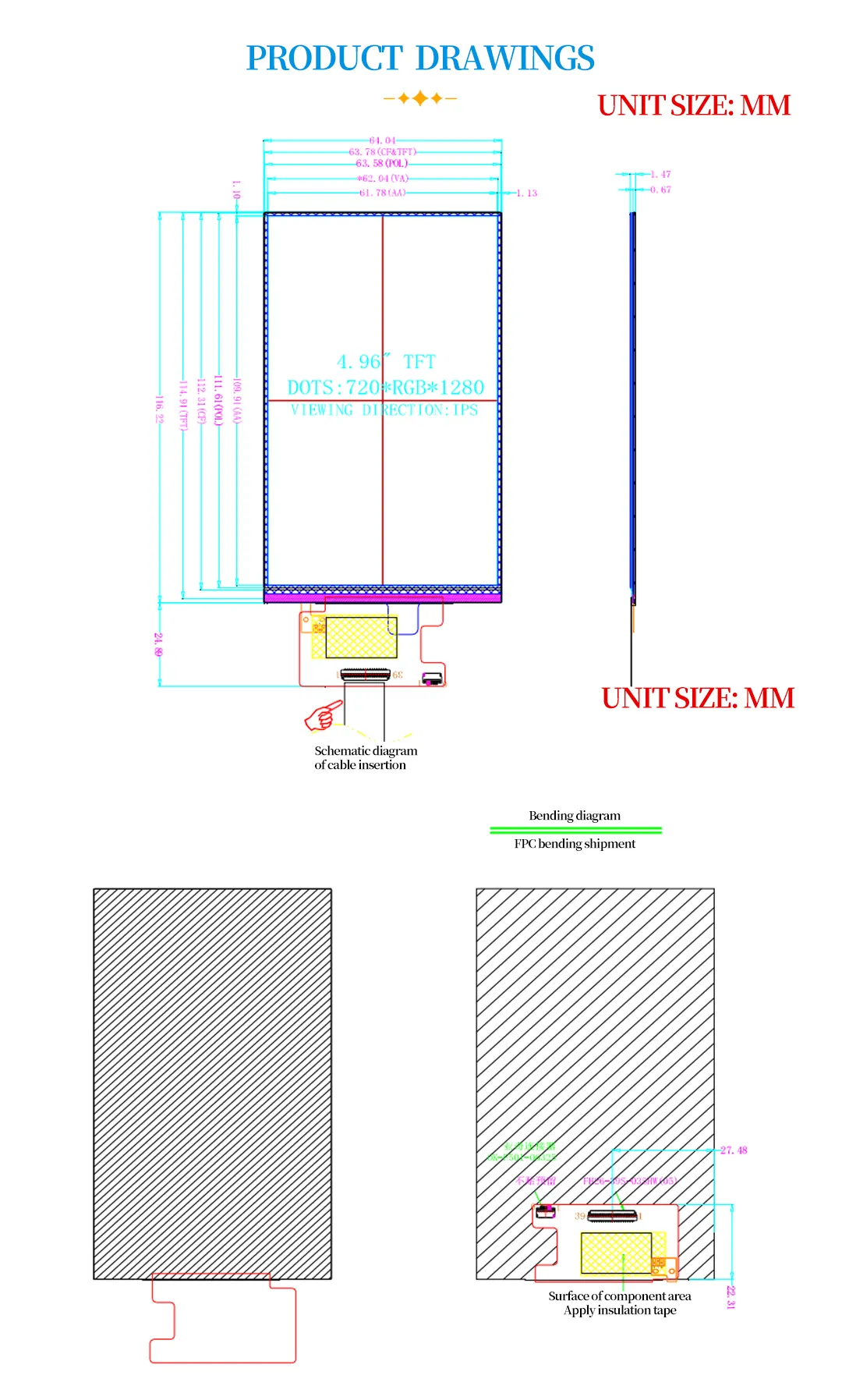 1080x1920 5 inch TFT LCD Display