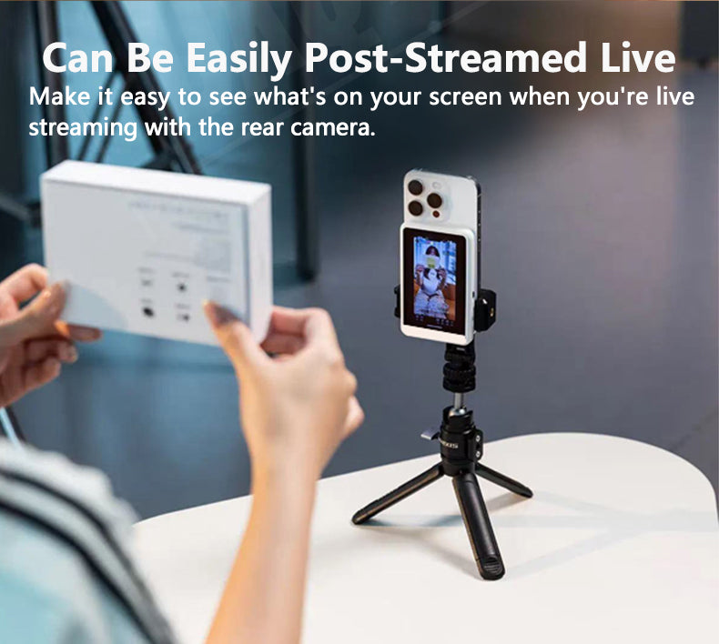 Magnetic Cell Phone Vlog Self Timer Monitor Screen Wireless Using Rear osCamera Monitor