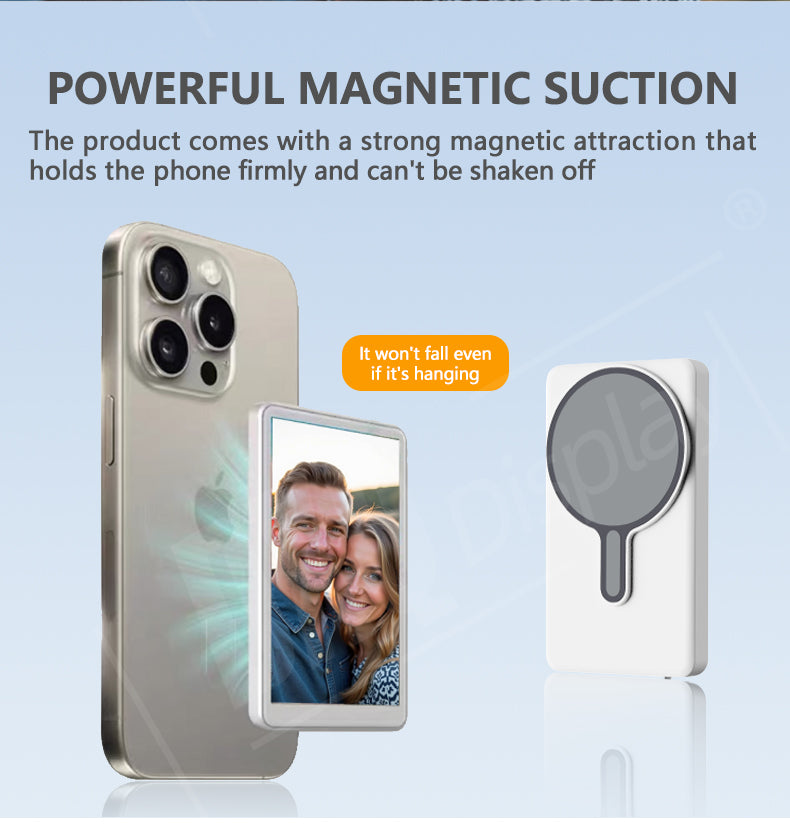 Magnetic Cell Phone Vlog Self Timer Monitor Screen Wireless Using Rear osCamera Monitor