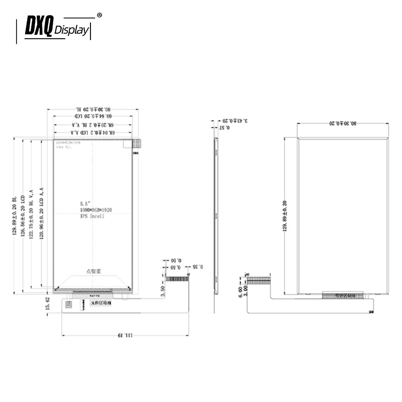 1080x1920 5.5 Inch TFT LCD Display for Monitors