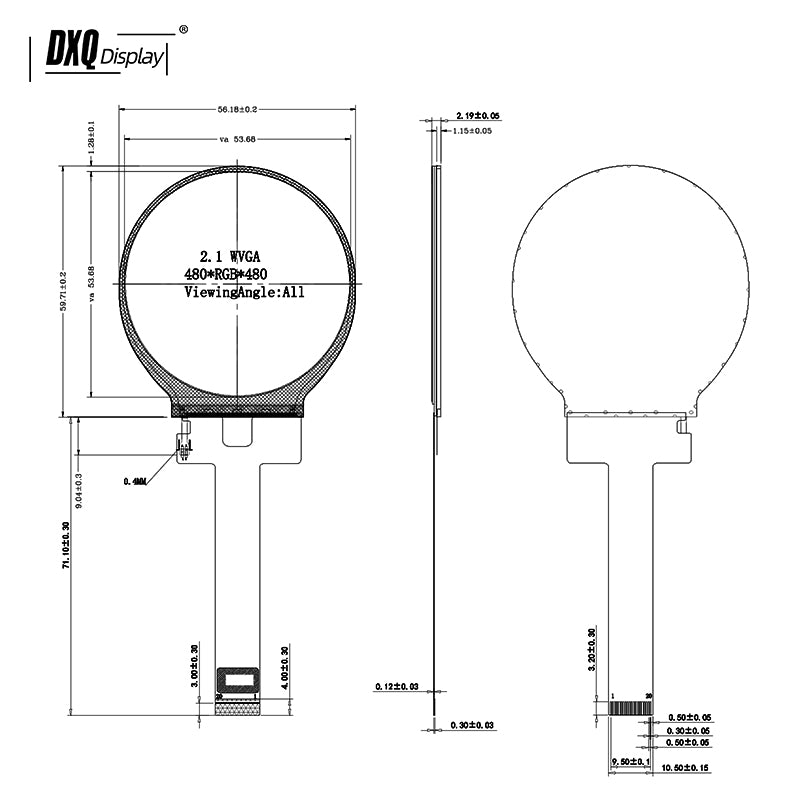 480x480 2.1 Inch Round TFT LCD Display for Smart Button